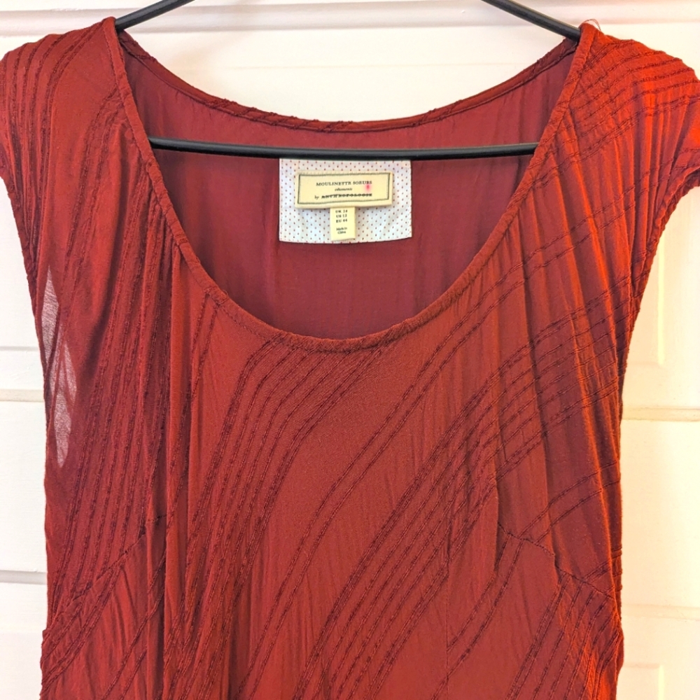 Anthropologie Moulinette Soeurs Deep Red Dress